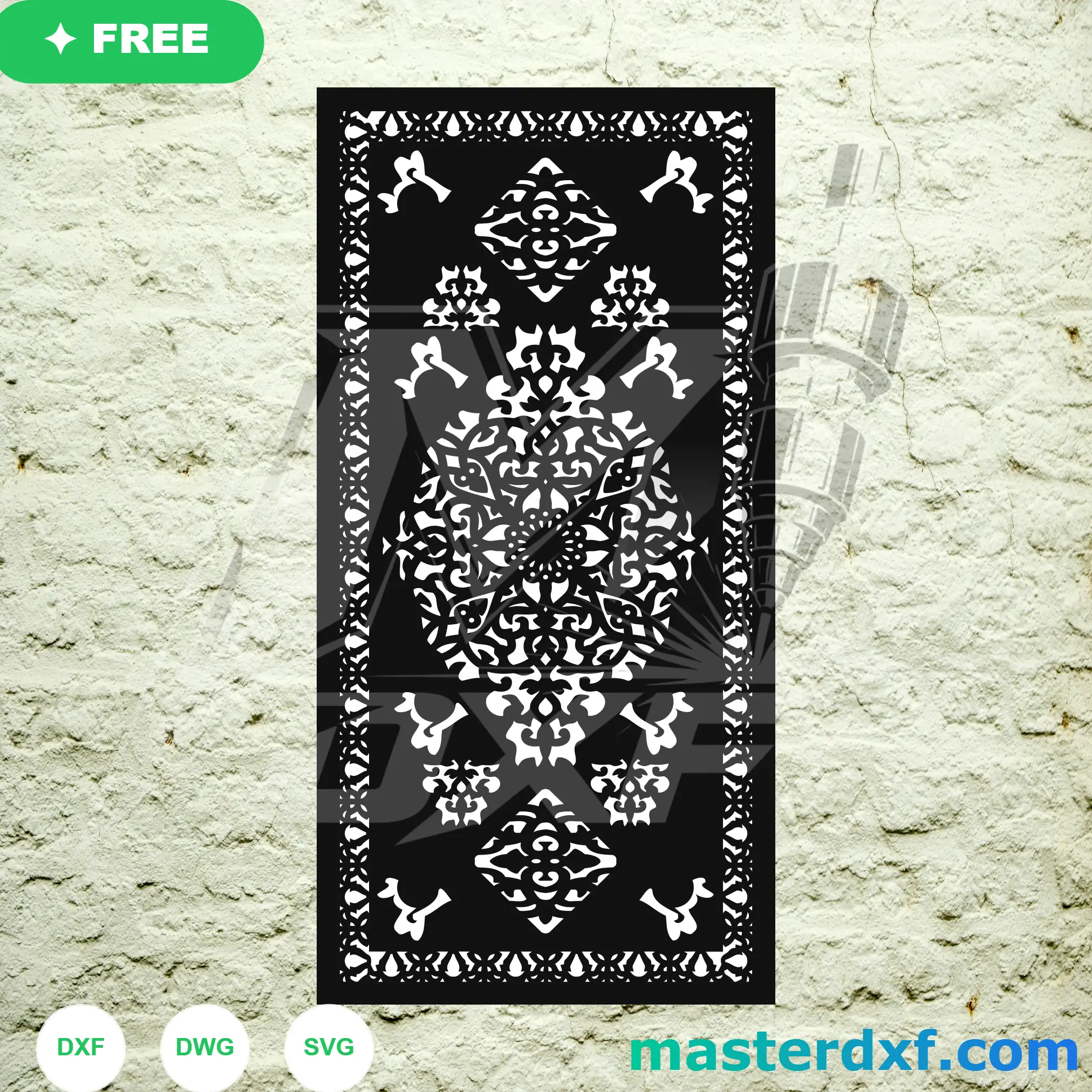 Luxury Royal Mandala Medallion High-Privacy Gate Design DXF File